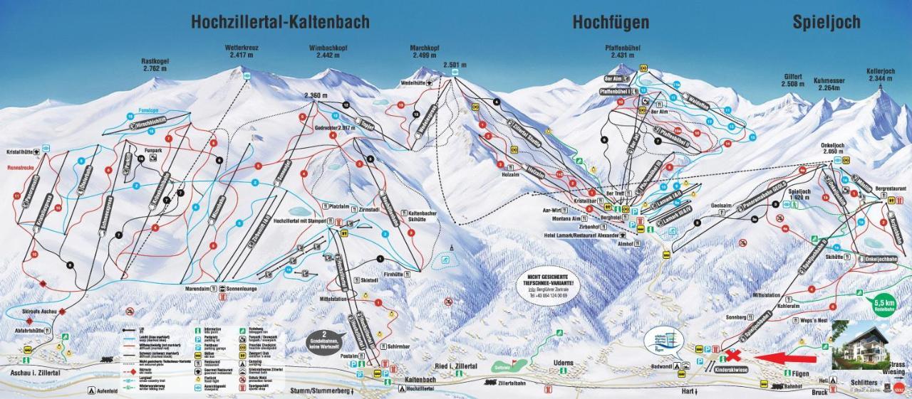 Familienwohnung Wildspitze Fügen Exteriör bild